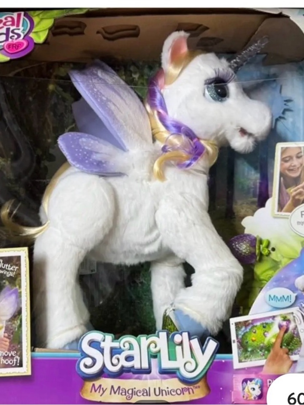 StarLily My Magical Unicorn Plush - White with Purple & Gold Accents